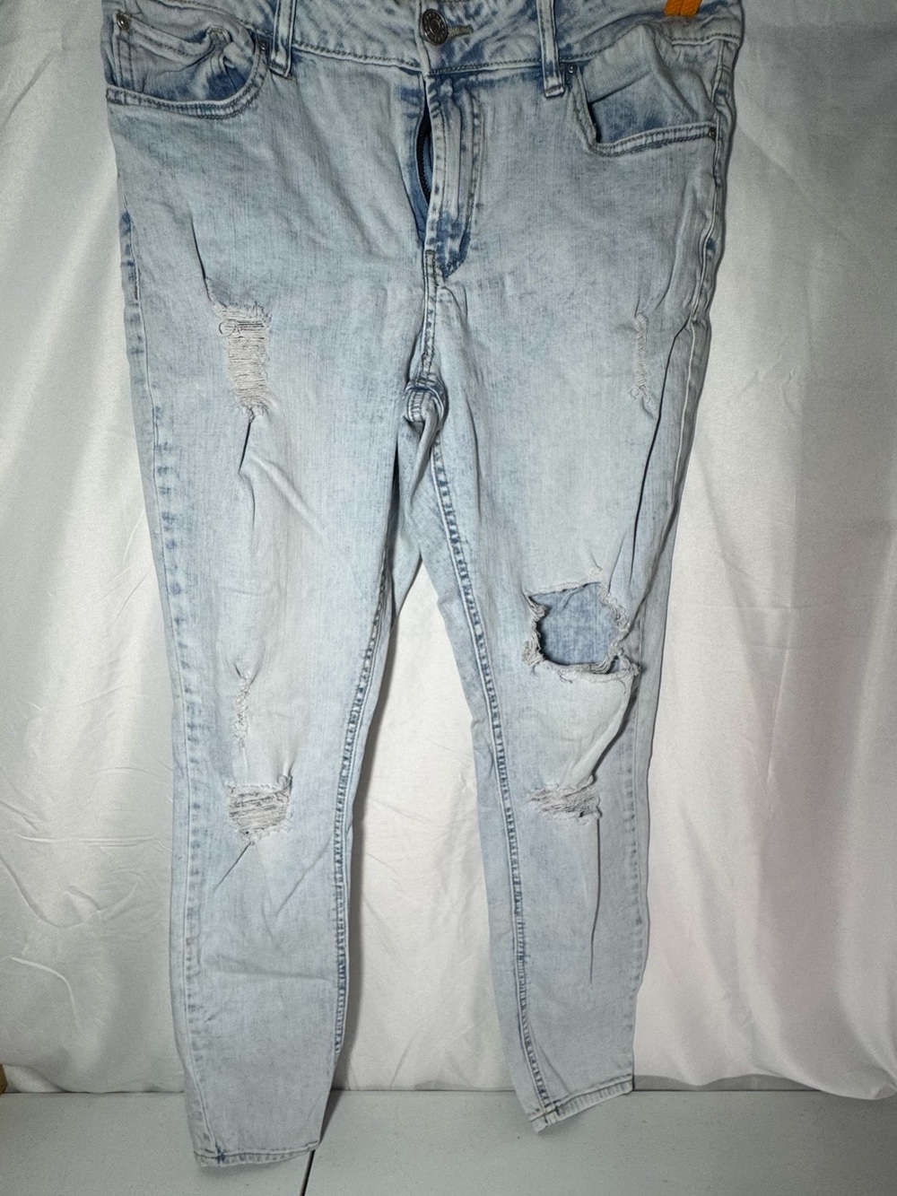 Refuge Washed Light Blue Ripped Skinny Jeans